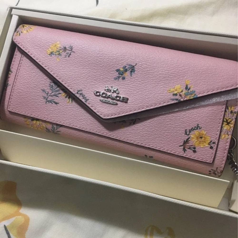 Pink Coach floral coach wallet